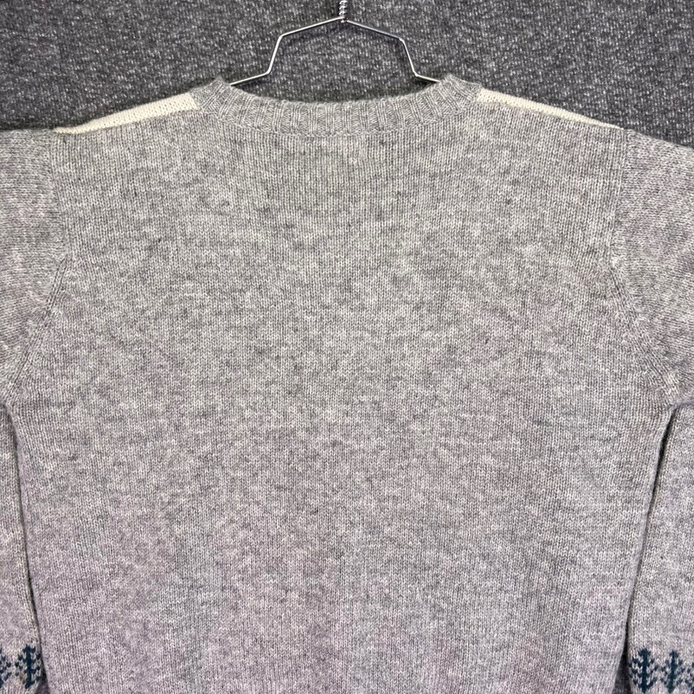 Orvis Cardinal Bird Cardigan Womens 42 Grey Shetland Wool Fair Isle Cabin Nature - Picture 13 of 16